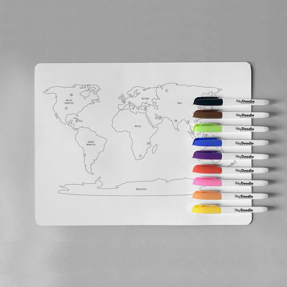 HeyDoodle Mat - World Countries
