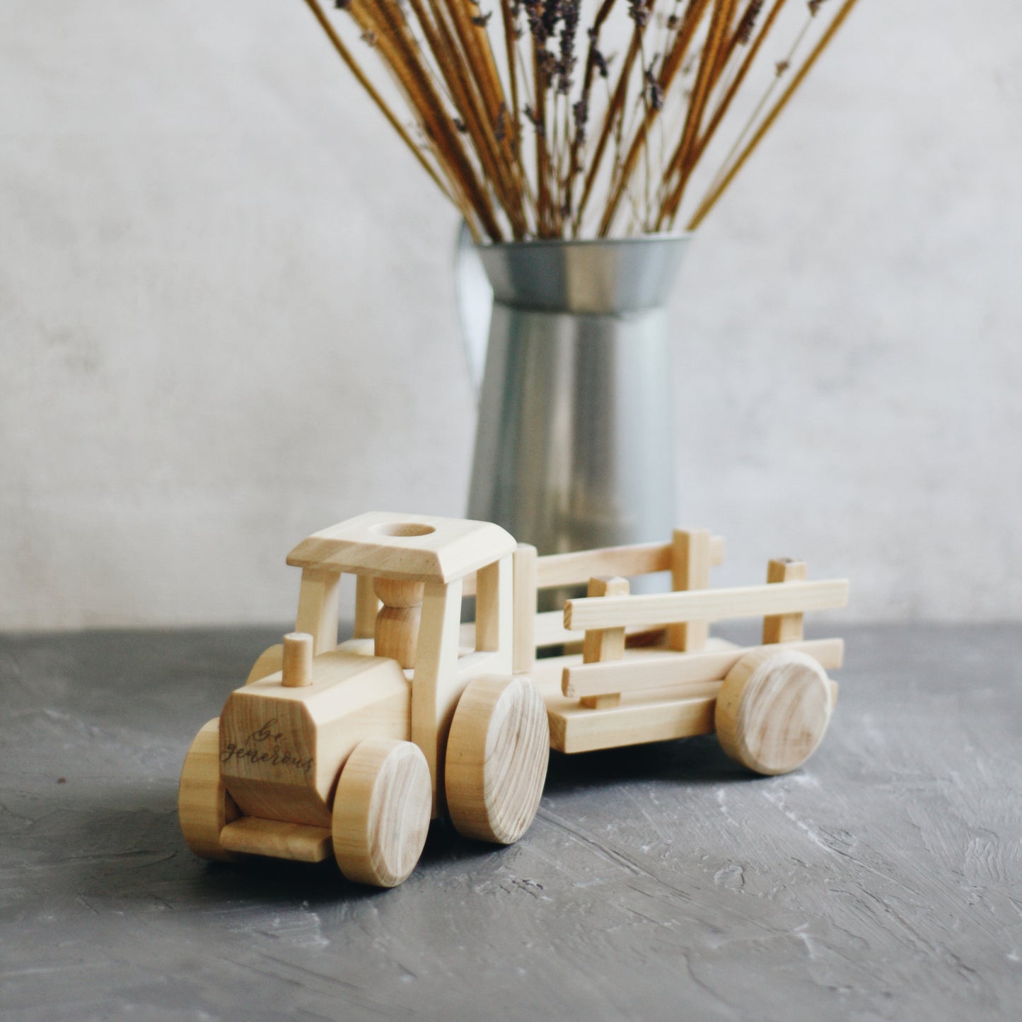 Wooden Tractor Wagon with Peg Doll
